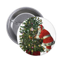 Papá Noel que enciende velas en el árbol de navida Pins