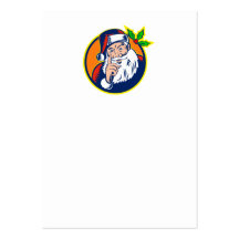 Papá Noel que señala el dedo retro Plantilla De Tarjeta Personal