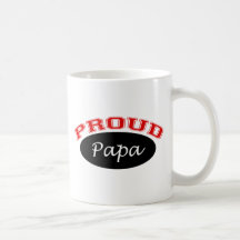 Papá orgullosa (negro y rojo) tazas de café