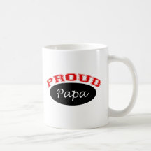 Papá orgullosa (negro y rojo) tazas de café