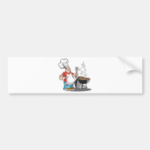 papá que cocina en la parrilla etiqueta de parachoque