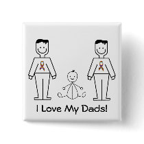 Papás adaptables de LGBT 2 y un bebé botones