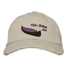 Papás que pescan el gorra con la canoa gorra bordada