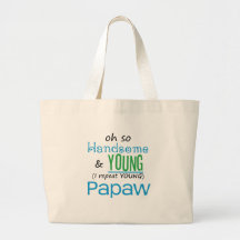 Papaw hermoso y joven bolsas de mano