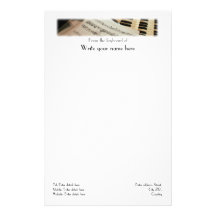 Papel con membrete del papel de carta del organist papelería personalizada