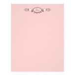 Papel con membrete rosado del estilo del vintage d membrete a diseño