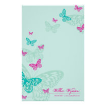 PAPEL DE CARTA PERSONALIZADO:: mariposas 5P papeleria