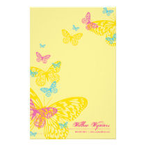 PAPEL DE CARTA PERSONALIZADO:: mariposas 6P papeleria