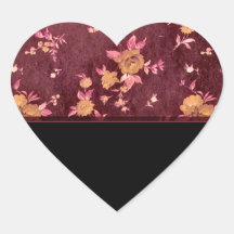 Papel de empapelar de Burdeos Pegatinas Corazon