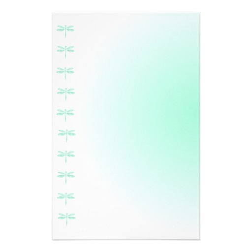 Papel de escribir de las libélulas de la aguamarin papelería personalizada