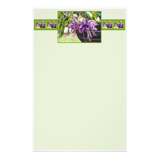Papel de nota - cesta fucsia de "Lisa" de flores Papelería Personalizada