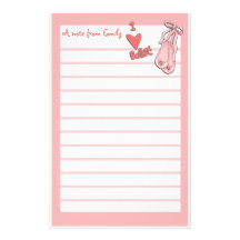 Papel de nota rosado del ballet papeleria de diseño