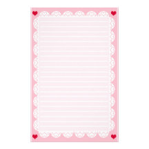 Papel del corazón del cordón de Kawaii Papeleria De Diseño