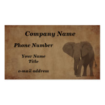 Papel envejecido - elefante plantilla de tarjeta personal