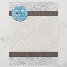 Papel hecho a mano con monograma tarjetón