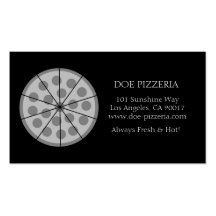 Papel italiano del negro de la comida de la pizzer tarjeta de visita