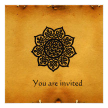 Papel metálico del oro del ACONTECIMIENTO MÁGICO Invitaciones Personales