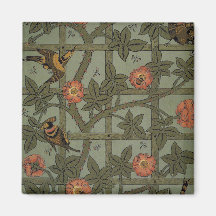 Papel pintado antiguo del enrejado de Morris Imán Para Frigorifico