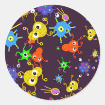 Papel pintado de las bacterias pegatinas redondas