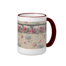 Papel pintado floral antiguo tazas