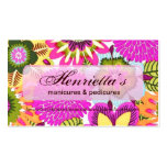 Papel pintado floral del vintage, verde azul rosad tarjetas de visita