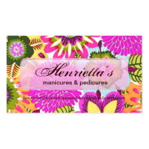 Papel pintado floral del vintage, verde azul rosad tarjetas de visita