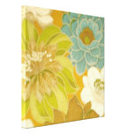 Papel pintado floral del vintage, verde de la turq impresion en lona