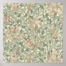 Papel pintado floral William Morris de la madresel Posters