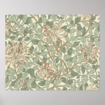 Papel pintado floral William Morris de la madresel Posters