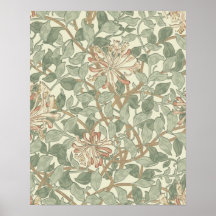 Papel pintado floral William Morris de la madresel Posters