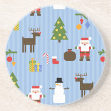 Papel pintado rayado de Navidad Posavaso Para Bebida