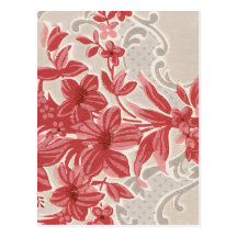 Papel pintado rayado del vintage de las flores tarjeta postal