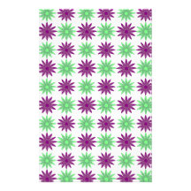 Papel púrpura y verde del arte de las flores papeleria