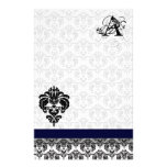 Papel reciclado monograma negro del damasco de Blu Papeleria