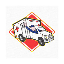 Par médico del técnico de la emergencia del vehícu impresión en lona