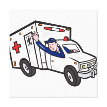 Par médico del técnico de la emergencia del vehícu impresion en lona