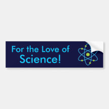 Para el amor del átomo de la ciencia etiqueta de parachoque
