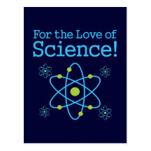 Para el amor del átomo de la ciencia tarjeta postal