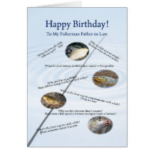 Para el suegro, pescando la tarjeta de cumpleaños 