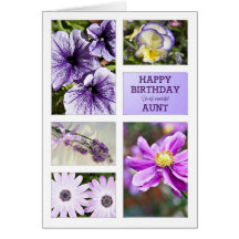 Para la tía, tarjeta de cumpleaños floral de las t