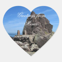Para siempre roca; Recuerdo de México Calcomanía De Corazón