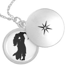 Para siempre un negro en el Locket blanco Joyerias