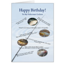 Para un ahijado, pescando bromea tarjeta de cumple
