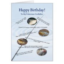 Para un padrino, pescando bromea tarjeta de cumple