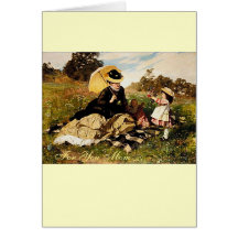 Para usted mamá con amor--Pintura del vintage Tarjetón