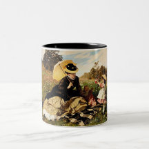 Para usted mamá con amor--Pintura del vintage Taza