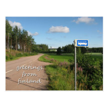 Parada de autobús del campo en Finlandia Tarjetas Postales