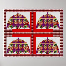 Paraguas CUADRADO del diamante de CUATRO decoracio Posters