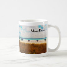Paraguas de Miami Beach Tazas De Café