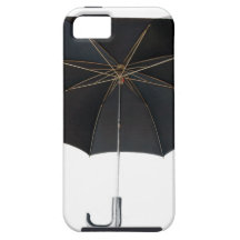 Paraguas negro aislado sobre el fondo blanco iPhone 5 Case-Mate fundas